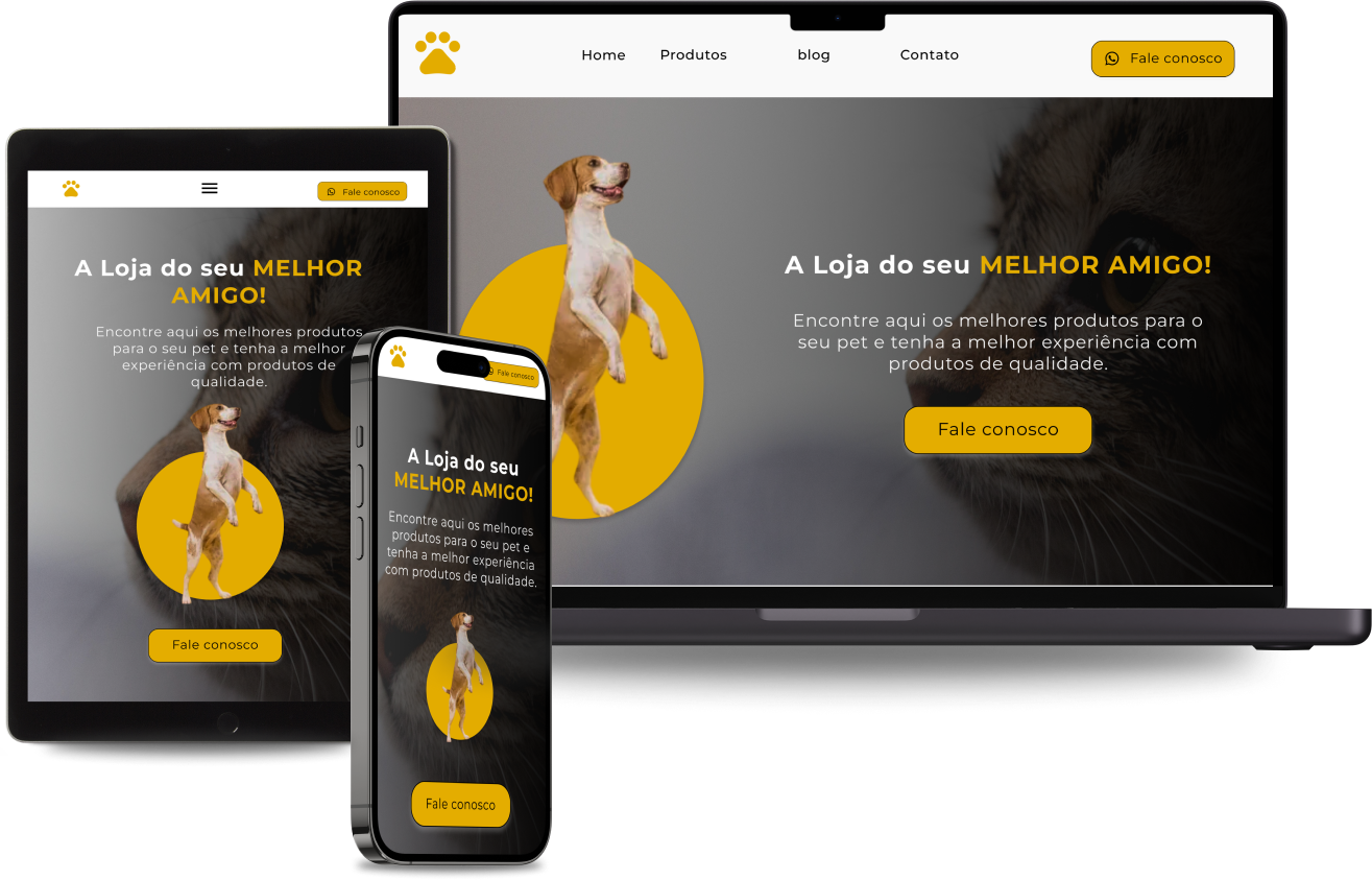 modelo de site aplicado em diferentes tipos de aparelhos